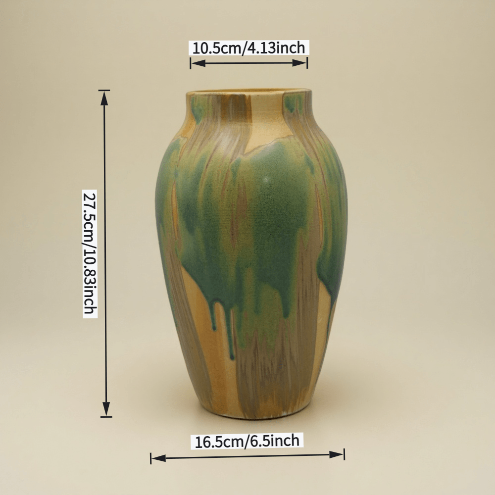 Oil Painting Style Ceramic Vase- Home Decor Flower Arrangement Vase for Living Room, Bedroom, Bookshelf| Gift Idea