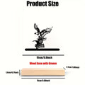 A Single Metal Eagle Decoration for The Desk, Featuring a Wooden Base. This Black Metal Ornament Showcases a Flying Eagle Silhouette, Making It an Ideal Piece for Your Living Room, Bedroom