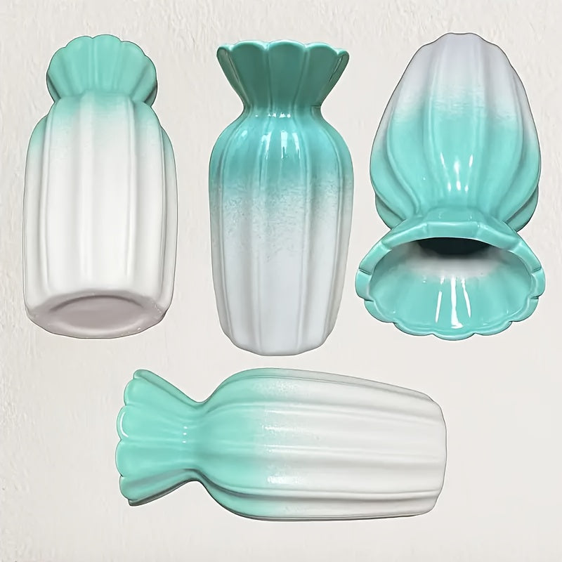 A Ceramic Vase with a Gradient Blue Color Is The Perfect Gift to Place in The Entrance Bedroom, on The Dining Table, on a Bookshelf, Or to The Wedding Television in The Lobby