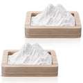 2pcs Mountain Passive Diffuser Alps Passive Essential Oil Diffuser with Wood Base Non Electric White Fired Plaster Stone for Sauna Office Bathroom Bedroom Decor