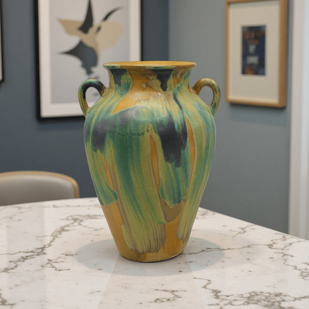 Oil Painting Style Ceramic Vase- Home Decor Flower Arrangement Vase for Living Room, Bedroom, Bookshelf| Gift Idea