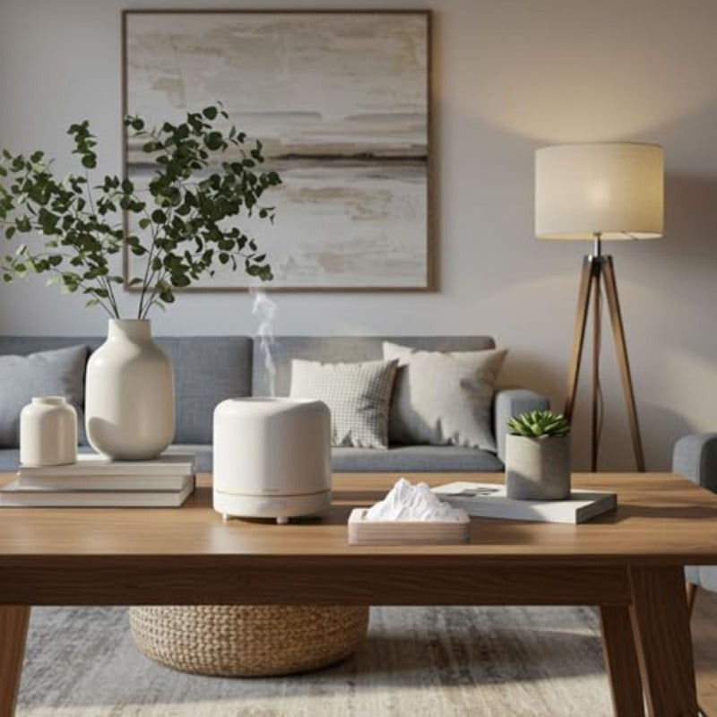 2pcs Mountain Passive Diffuser Alps Passive Essential Oil Diffuser with Wood Base Non Electric White Fired Plaster Stone for Sauna Office Bathroom Bedroom Decor