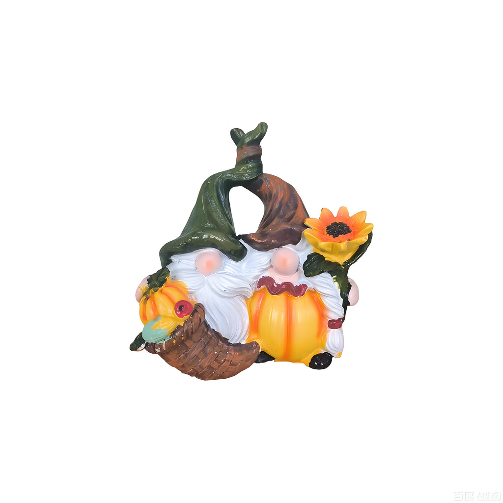 1pc of Creative Rustic Harvest Pumpkin Gnome Couple Resin Ornament for Home, Living Room, Desktop, Entrance Cabinet Decoration, Warm Decor for Studio And Office, Garden, Courtyard, And Windowsill Flower Rack Decoration