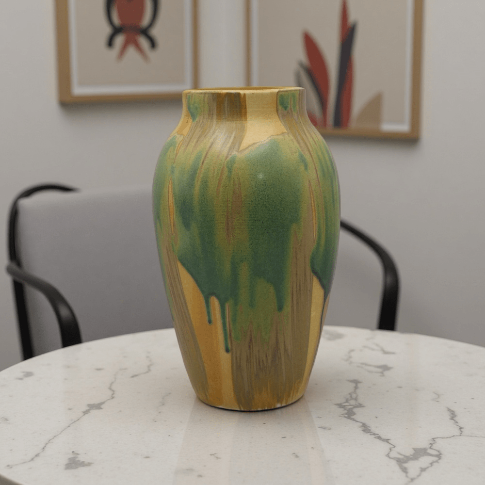 Oil Painting Style Ceramic Vase- Home Decor Flower Arrangement Vase for Living Room, Bedroom, Bookshelf| Gift Idea