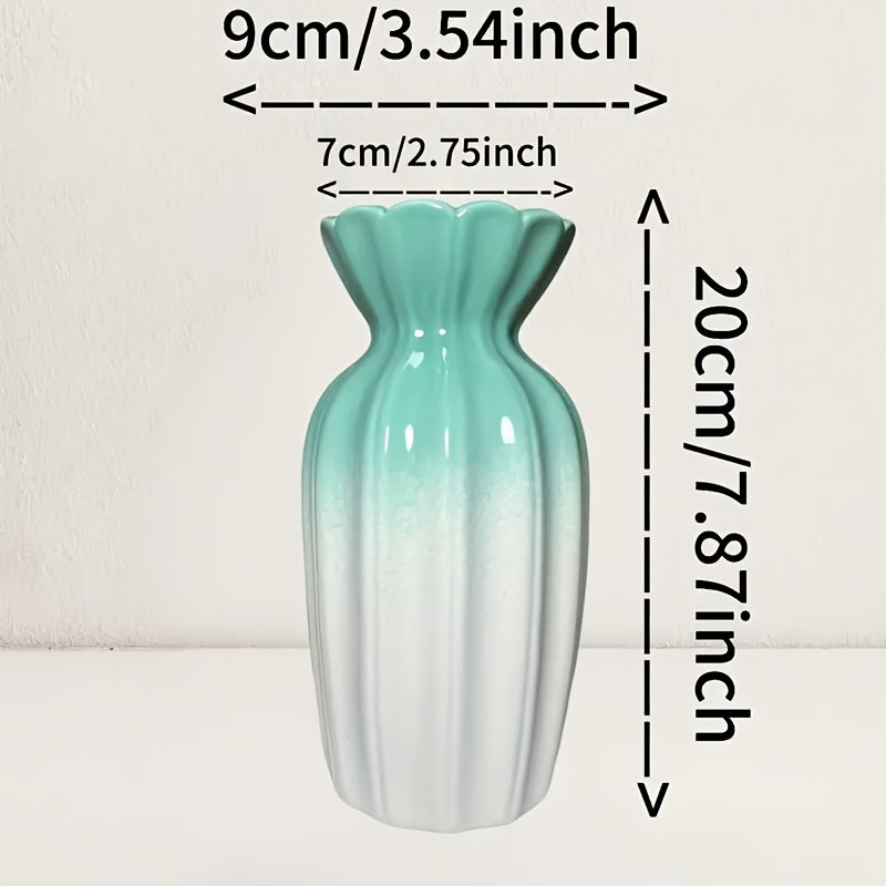 A Ceramic Vase with a Gradient Blue Color Is The Perfect Gift to Place in The Entrance Bedroom, on The Dining Table, on a Bookshelf, Or to The Wedding Television in The Lobby